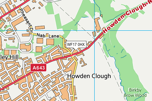 WF17 0HX map - OS VectorMap District (Ordnance Survey) WF17 0HX map - OS VectorMap District (Ordnance Survey)