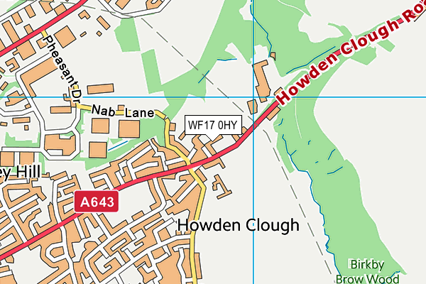 WF17 0HY map - OS VectorMap District (Ordnance Survey) WF17 0HY map - OS VectorMap District (Ordnance Survey)