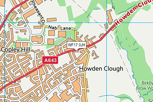 WF17 0JH map - OS VectorMap District (Ordnance Survey) WF17 0JH map - OS VectorMap District (Ordnance Survey)