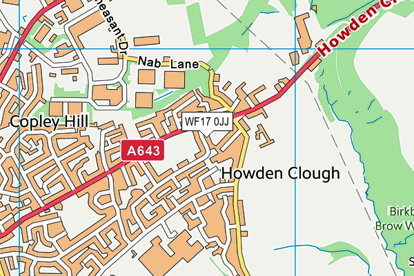 WF17 0JJ map - OS VectorMap District (Ordnance Survey) WF17 0JJ map - OS VectorMap District (Ordnance Survey)