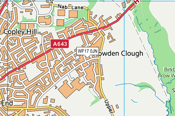 WF17 0JN map - OS VectorMap District (Ordnance Survey) WF17 0JN map - OS VectorMap District (Ordnance Survey)