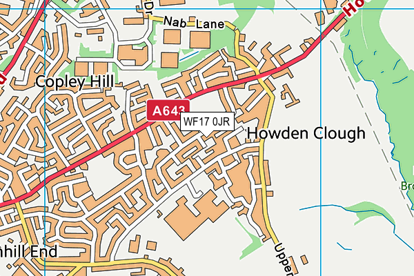 WF17 0JR map - OS VectorMap District (Ordnance Survey) WF17 0JR map - OS VectorMap District (Ordnance Survey)