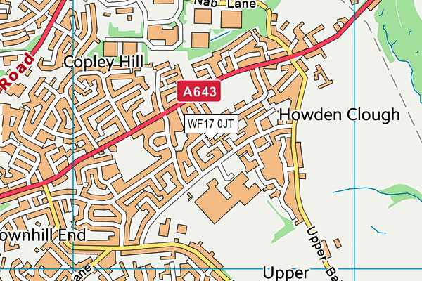 WF17 0JT map - OS VectorMap District (Ordnance Survey)