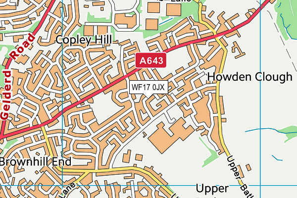 WF17 0JX map - OS VectorMap District (Ordnance Survey) WF17 0JX map - OS VectorMap District (Ordnance Survey)