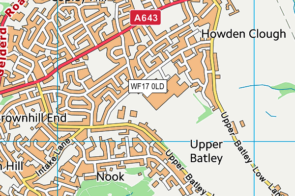WF17 0LD map - OS VectorMap District (Ordnance Survey) WF17 0LD map - OS VectorMap District (Ordnance Survey)
