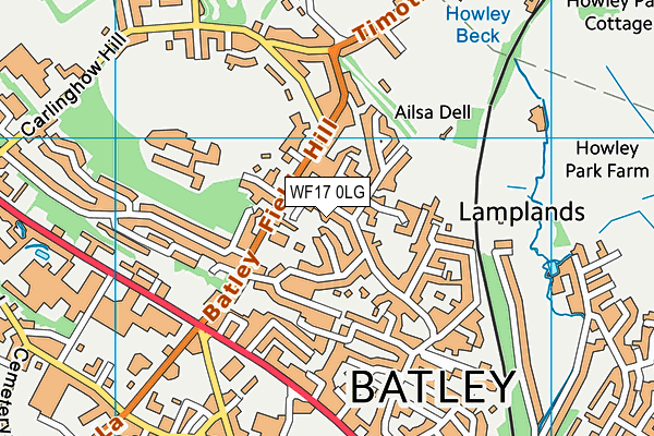 WF17 0LG map - OS VectorMap District (Ordnance Survey) WF17 0LG map - OS VectorMap District (Ordnance Survey)