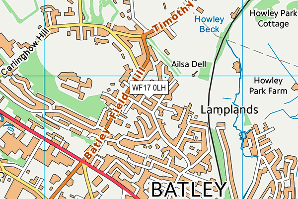 WF17 0LH map - OS VectorMap District (Ordnance Survey)