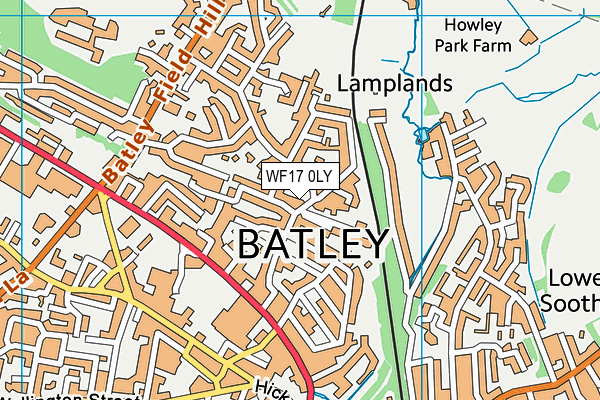 WF17 0LY map - OS VectorMap District (Ordnance Survey) WF17 0LY map - OS VectorMap District (Ordnance Survey)