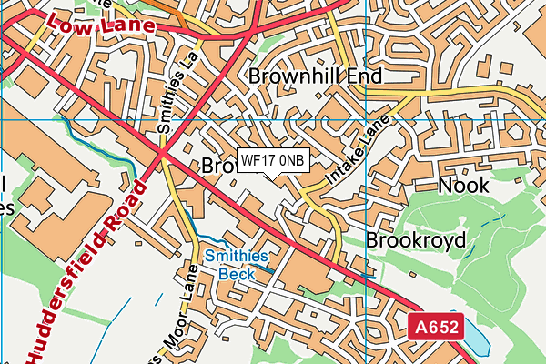 WF17 0NB map - OS VectorMap District (Ordnance Survey)