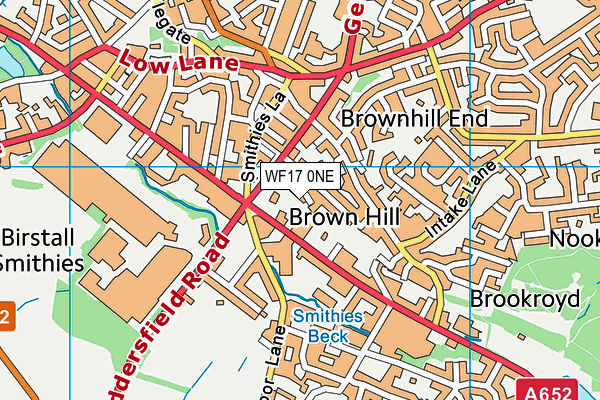 WF17 0NE map - OS VectorMap District (Ordnance Survey)