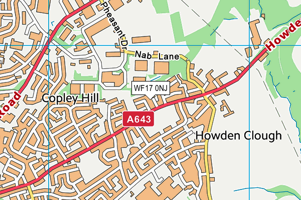 WF17 0NJ map - OS VectorMap District (Ordnance Survey)