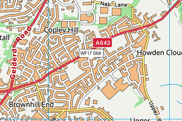 WF17 0NX map - OS VectorMap District (Ordnance Survey) WF17 0NX map - OS VectorMap District (Ordnance Survey)