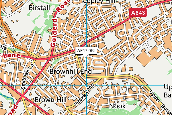 WF17 0PJ map - OS VectorMap District (Ordnance Survey) WF17 0PJ map - OS VectorMap District (Ordnance Survey)