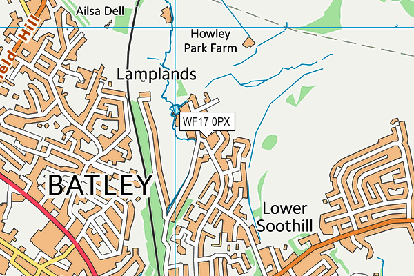 WF17 0PX map - OS VectorMap District (Ordnance Survey) WF17 0PX map - OS VectorMap District (Ordnance Survey)