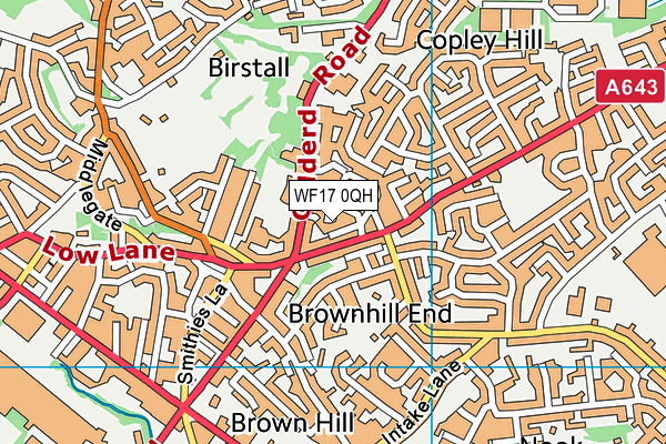 WF17 0QH map - OS VectorMap District (Ordnance Survey) WF17 0QH map - OS VectorMap District (Ordnance Survey)