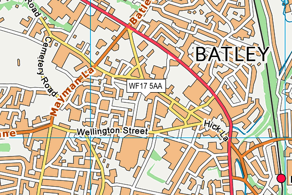 WF17 5AA map - OS VectorMap District (Ordnance Survey) WF17 5AA map - OS VectorMap District (Ordnance Survey)