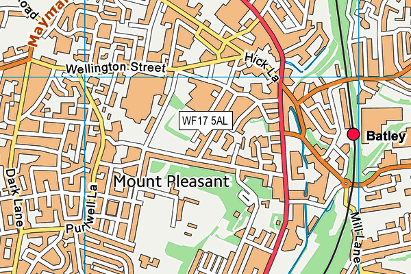 WF17 5AL map - OS VectorMap District (Ordnance Survey) WF17 5AL map - OS VectorMap District (Ordnance Survey)