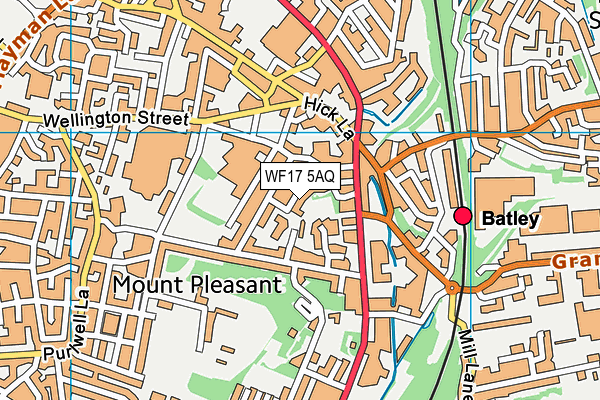 WF17 5AQ map - OS VectorMap District (Ordnance Survey)