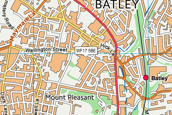 WF17 5BE map - OS VectorMap District (Ordnance Survey) WF17 5BE map - OS VectorMap District (Ordnance Survey)