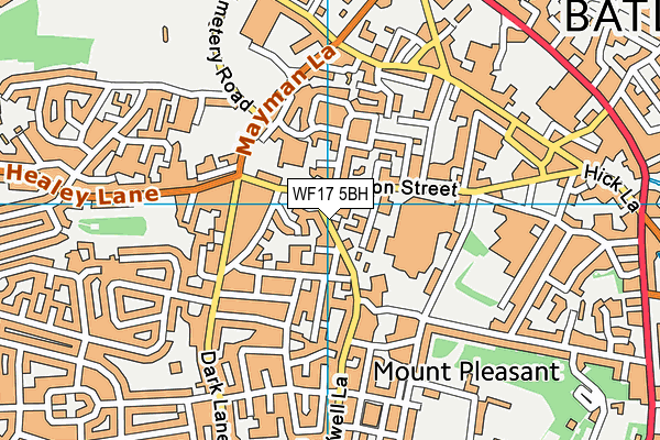 WF17 5BH map - OS VectorMap District (Ordnance Survey) WF17 5BH map - OS VectorMap District (Ordnance Survey)