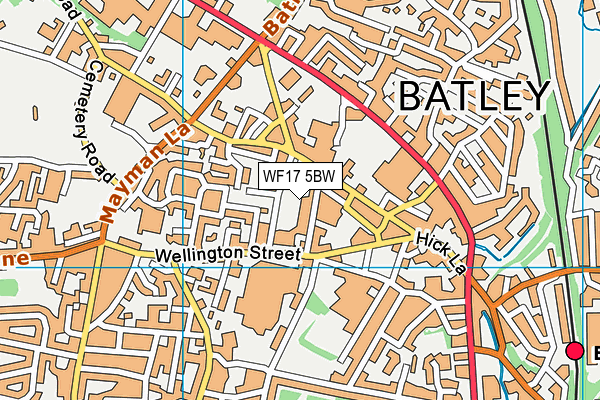 WF17 5BW map - OS VectorMap District (Ordnance Survey) WF17 5BW map - OS VectorMap District (Ordnance Survey)