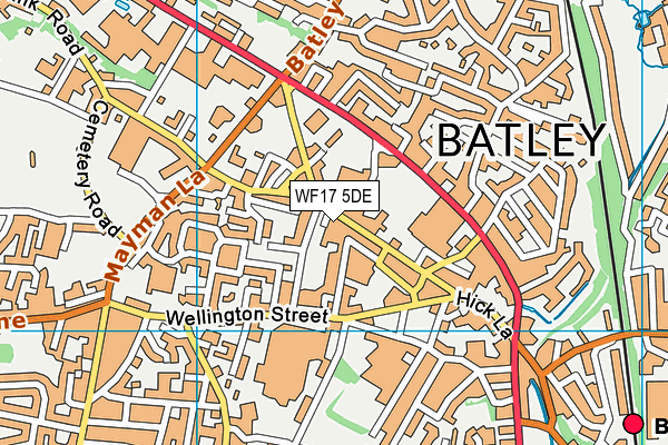 WF17 5DE map - OS VectorMap District (Ordnance Survey)