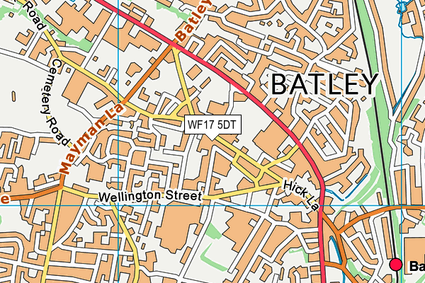 WF17 5DT map - OS VectorMap District (Ordnance Survey) WF17 5DT map - OS VectorMap District (Ordnance Survey)
