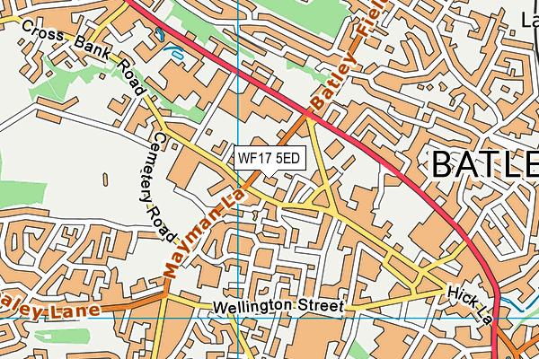 WF17 5ED map - OS VectorMap District (Ordnance Survey) WF17 5ED map - OS VectorMap District (Ordnance Survey)