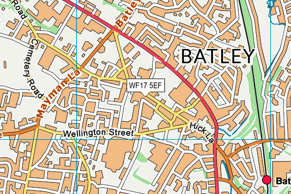WF17 5EF map - OS VectorMap District (Ordnance Survey) WF17 5EF map - OS VectorMap District (Ordnance Survey)