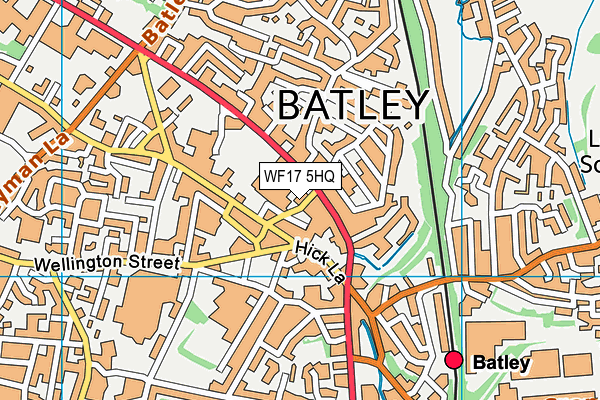 WF17 5HQ map - OS VectorMap District (Ordnance Survey)