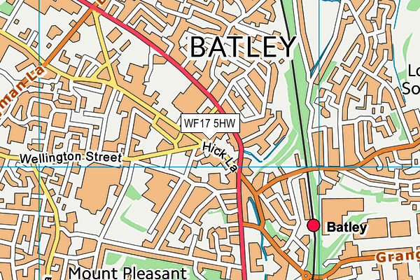 WF17 5HW map - OS VectorMap District (Ordnance Survey) WF17 5HW map - OS VectorMap District (Ordnance Survey)