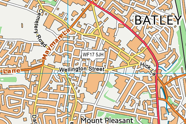 WF17 5JH map - OS VectorMap District (Ordnance Survey) WF17 5JH map - OS VectorMap District (Ordnance Survey)