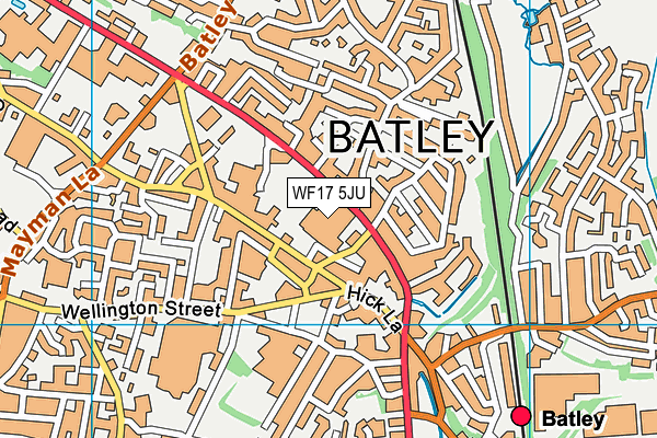 WF17 5JU map - OS VectorMap District (Ordnance Survey) WF17 5JU map - OS VectorMap District (Ordnance Survey)