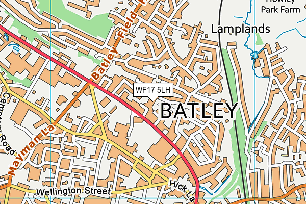 WF17 5LH map - OS VectorMap District (Ordnance Survey) WF17 5LH map - OS VectorMap District (Ordnance Survey)