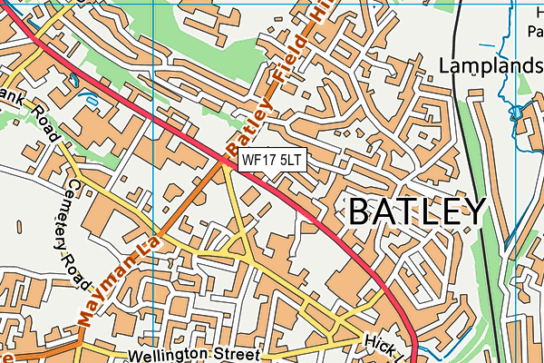 WF17 5LT map - OS VectorMap District (Ordnance Survey) WF17 5LT map - OS VectorMap District (Ordnance Survey)