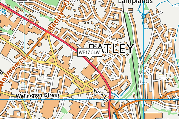 WF17 5LW map - OS VectorMap District (Ordnance Survey) WF17 5LW map - OS VectorMap District (Ordnance Survey)