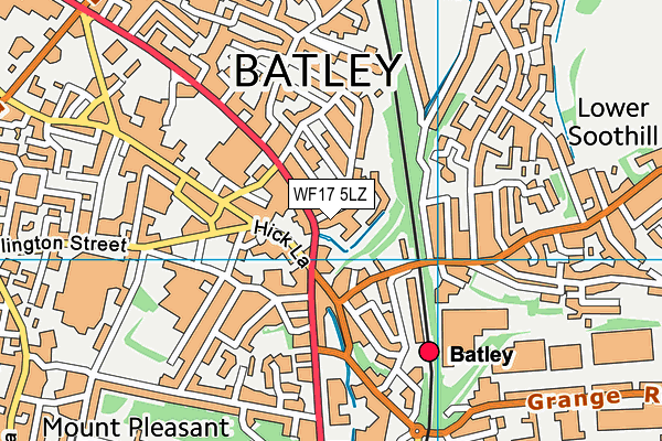 WF17 5LZ map - OS VectorMap District (Ordnance Survey) WF17 5LZ map - OS VectorMap District (Ordnance Survey)