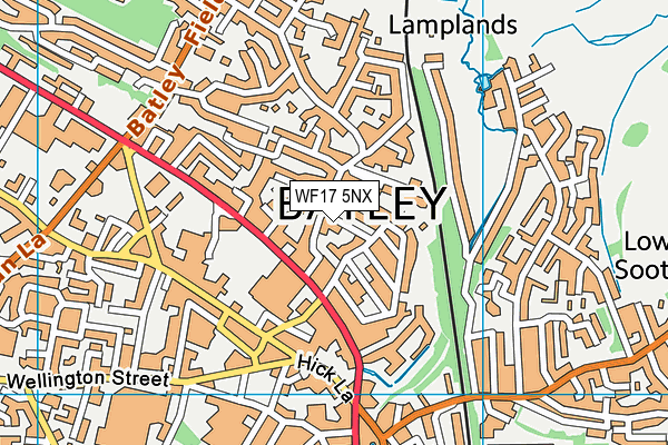 WF17 5NX map - OS VectorMap District (Ordnance Survey)