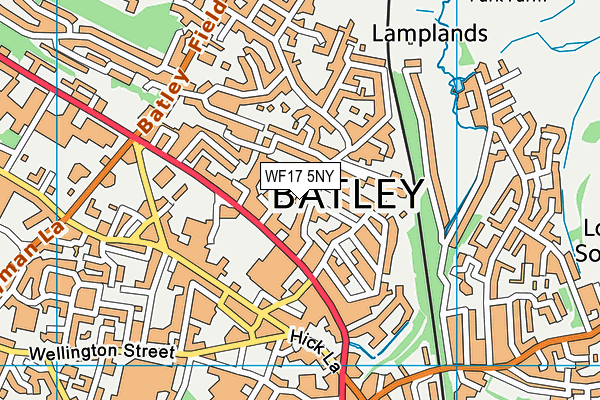 WF17 5NY map - OS VectorMap District (Ordnance Survey) WF17 5NY map - OS VectorMap District (Ordnance Survey)