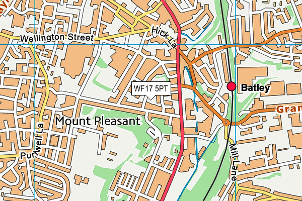 WF17 5PT map - OS VectorMap District (Ordnance Survey) WF17 5PT map - OS VectorMap District (Ordnance Survey)