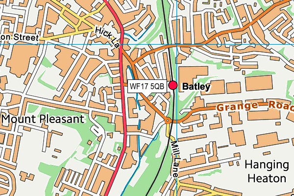 WF17 5QB map - OS VectorMap District (Ordnance Survey) WF17 5QB map - OS VectorMap District (Ordnance Survey)