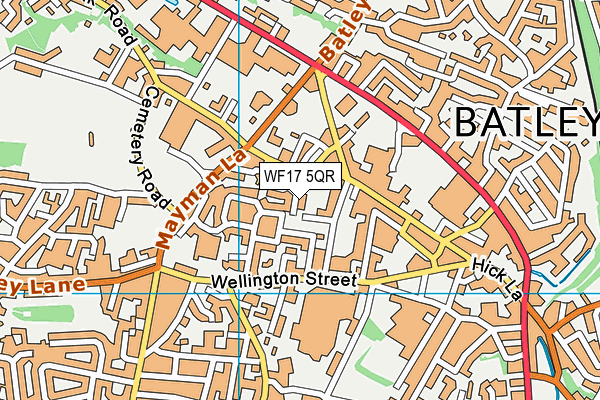 WF17 5QR map - OS VectorMap District (Ordnance Survey) WF17 5QR map - OS VectorMap District (Ordnance Survey)