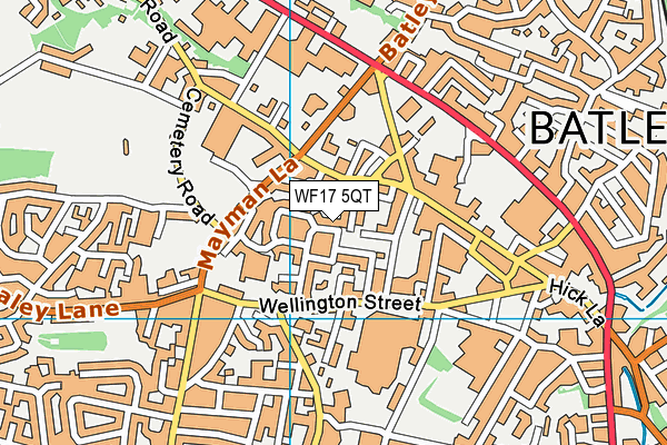 WF17 5QT map - OS VectorMap District (Ordnance Survey) WF17 5QT map - OS VectorMap District (Ordnance Survey)