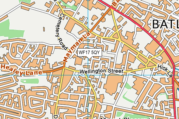 WF17 5QY map - OS VectorMap District (Ordnance Survey) WF17 5QY map - OS VectorMap District (Ordnance Survey)