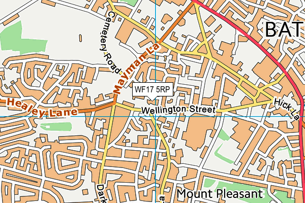 WF17 5RP map - OS VectorMap District (Ordnance Survey) WF17 5RP map - OS VectorMap District (Ordnance Survey)