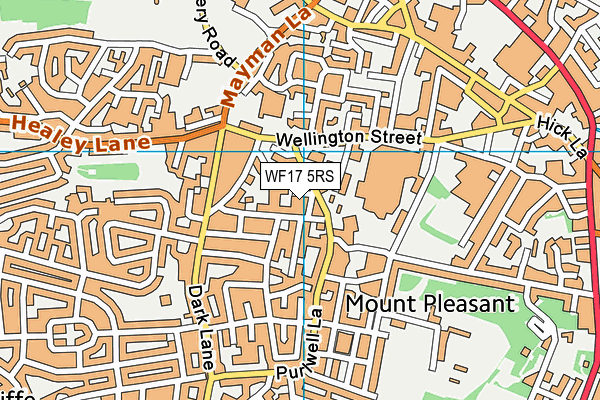 WF17 5RS map - OS VectorMap District (Ordnance Survey) WF17 5RS map - OS VectorMap District (Ordnance Survey)