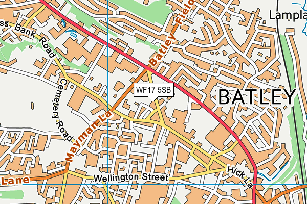 WF17 5SB map - OS VectorMap District (Ordnance Survey) WF17 5SB map - OS VectorMap District (Ordnance Survey)