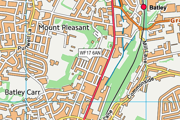WF17 6AN map - OS VectorMap District (Ordnance Survey) WF17 6AN map - OS VectorMap District (Ordnance Survey)