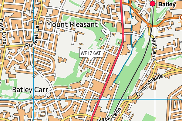 WF17 6AT map - OS VectorMap District (Ordnance Survey) WF17 6AT map - OS VectorMap District (Ordnance Survey)