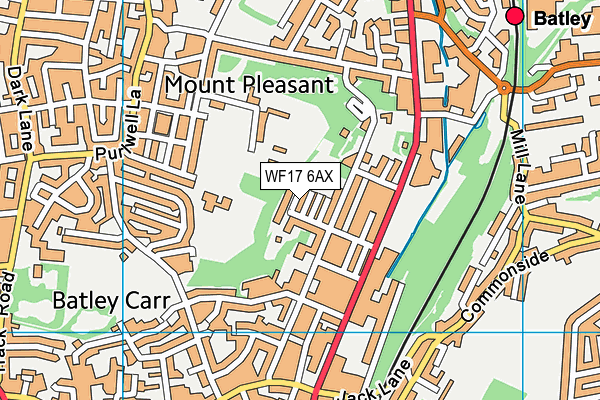 WF17 6AX map - OS VectorMap District (Ordnance Survey) WF17 6AX map - OS VectorMap District (Ordnance Survey)
